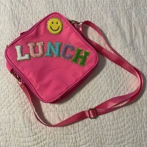Pink Lunch Bag with Smiley Face